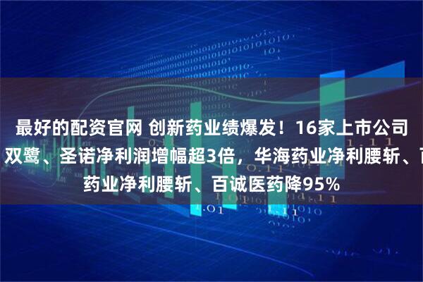 最好的配资官网 创新药业绩爆发！16家上市公司披露中报预告：双鹭、圣诺净利润增幅超3倍，华海药业净利腰斩、百诚医药降95%